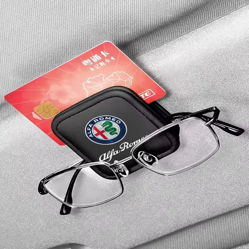 Hub Caps Car Sunglasses Clip Sun Visor Card Holder Magnetic Storage Clip For Alfa Romeo Giulietta 159 Mito Giulia Stelvio 147 Ac