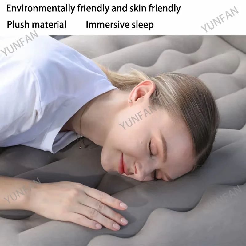 For Tesla Model Y PVC Inflatable Air Mattress Outdoor Camping Inflatable Special Suede Fabric Car Travel Bed view 4
