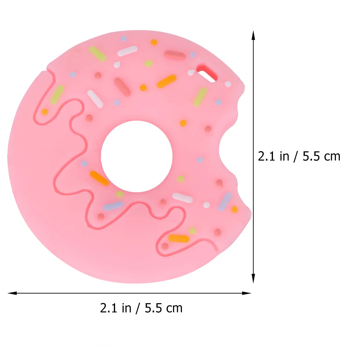1Pcs 3D Donut Teether Pink Baby Teether Fine Workmanship Attractive Appearance Soft Textured Surfaces Bright Colors