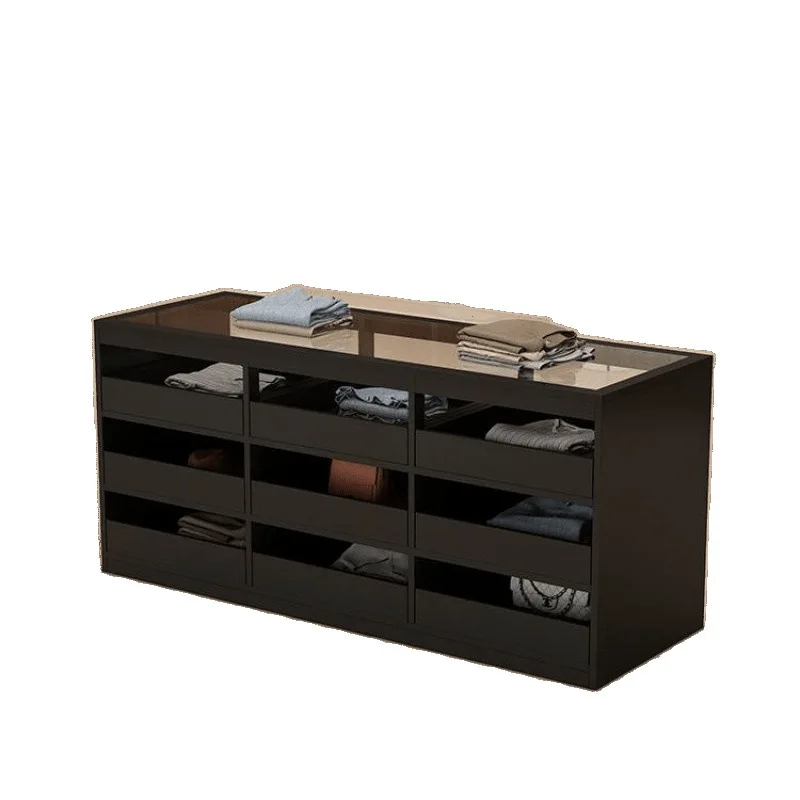 

Clothing store cash register, island counter, running water display table, ornament display cabinet, display bar, display glass