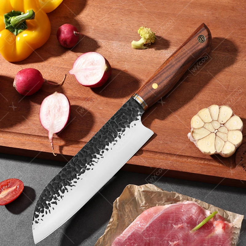 WXCOO Hand Forged Japanese Chef Knives Kitchen Santoku Cleaver Knife Stainless Steel Vegetable Fruit Slicing Kitchen Supplies
