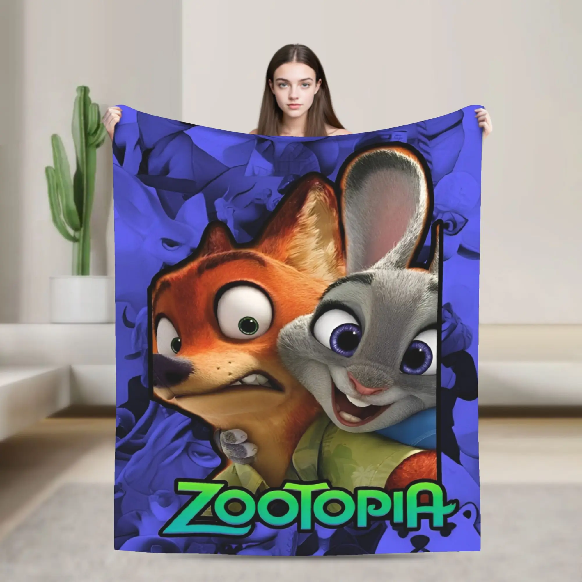 

Zootopias Judy Hopps Nick Wilde Blanket Cozy Soft Throw Blankets for Couch 50x60 Inch Multiple Sizes Quilt