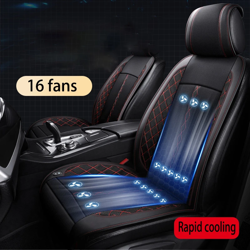 

16 Fan Summer Cool Massage Cushion Car Seat Cooling Vest Mat Auto Fast Blowing Ventilation Seat Cooling Refrigerated Seat Cover