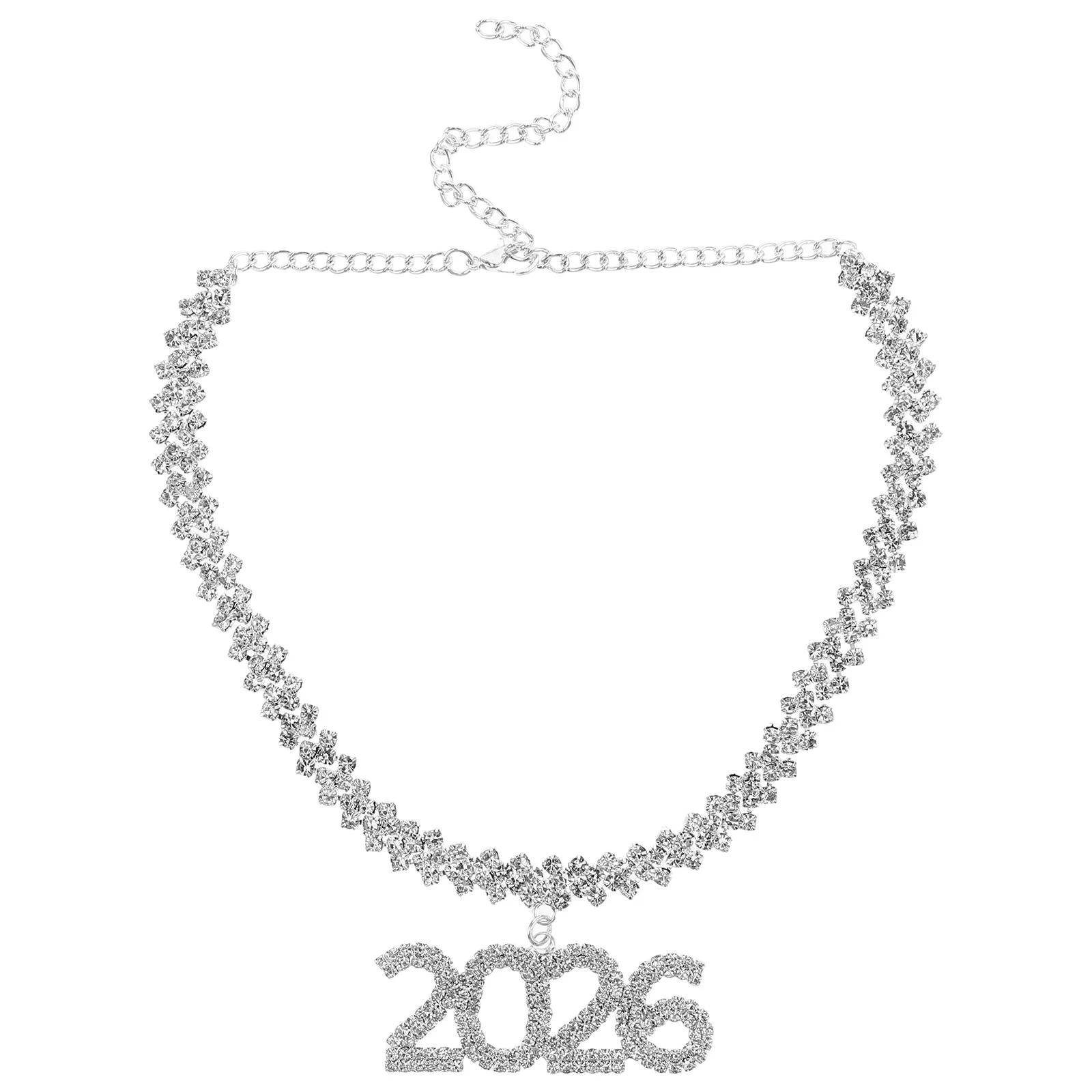 

2026 Rhinestone Clavicle Necklace Hiphop Cubic Zirconia Choker Chain Adjustable Sparkling Jewelry for Women Men Party Nightclub