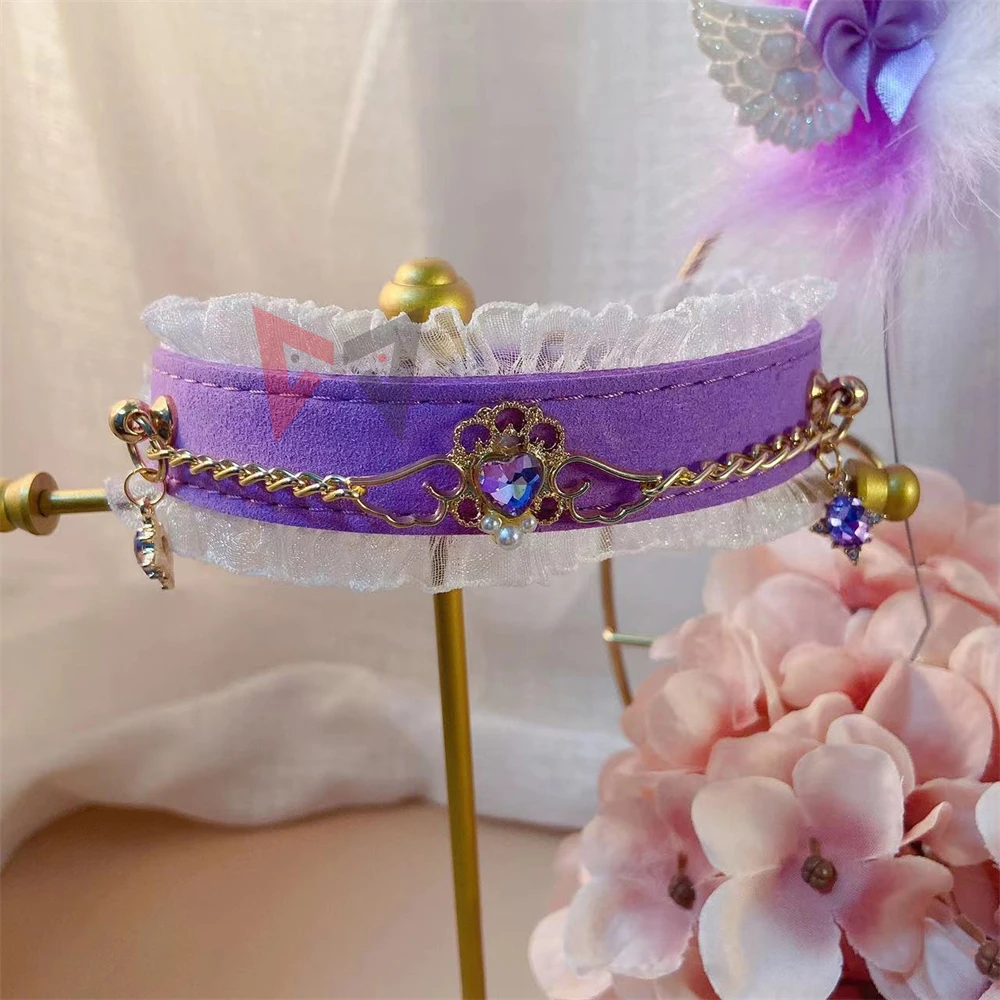 Boucles d'Oreilles en Forme d'Oreilles de Renard Violettes, Collier, Cerceau, Cosplay, Carnaval, Gothique, Lolita, Accessoires de Sauna, Nouvelle Collection