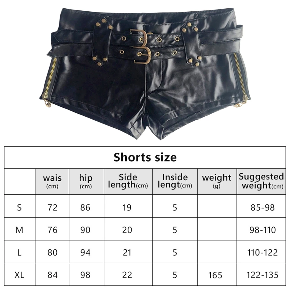 Vielseitiger Pu-Ledergürtel Ultra Shorts Stiefel Niedrige Taille Spice Girl Y2k Dressing Shorts Vintage Sexy Kurze Hosen Damen