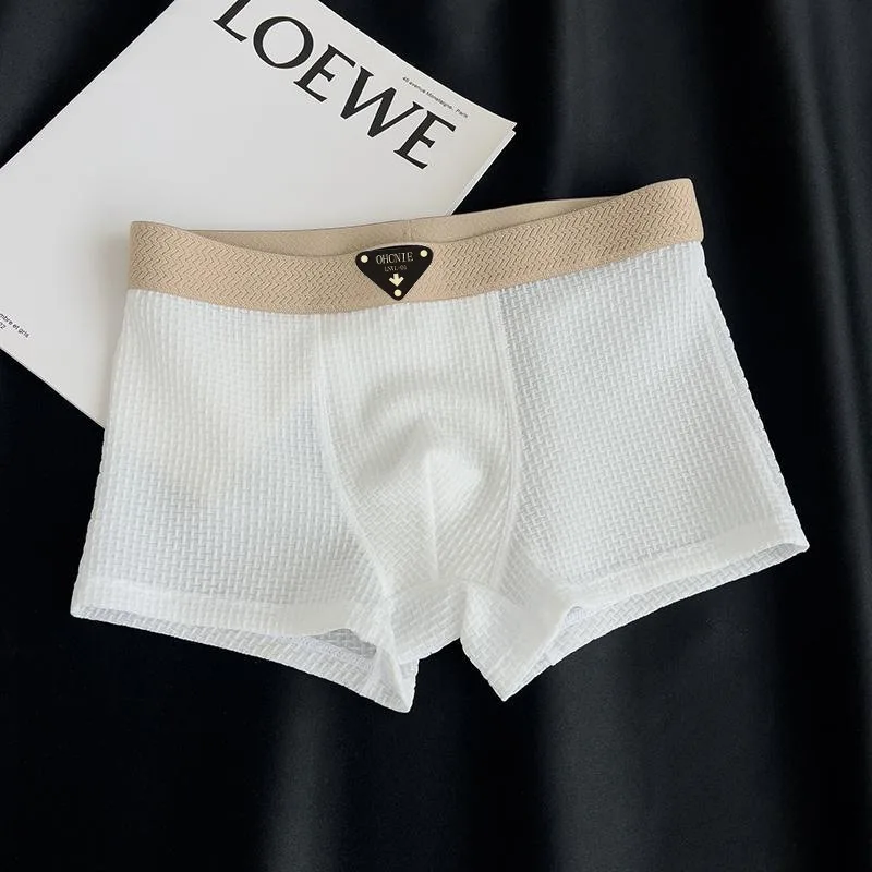 4pcs Man Underwear Knitted Plaid Boxers Underwear For Man Breathable Boxer Shorts Men Underpants Men's Panties