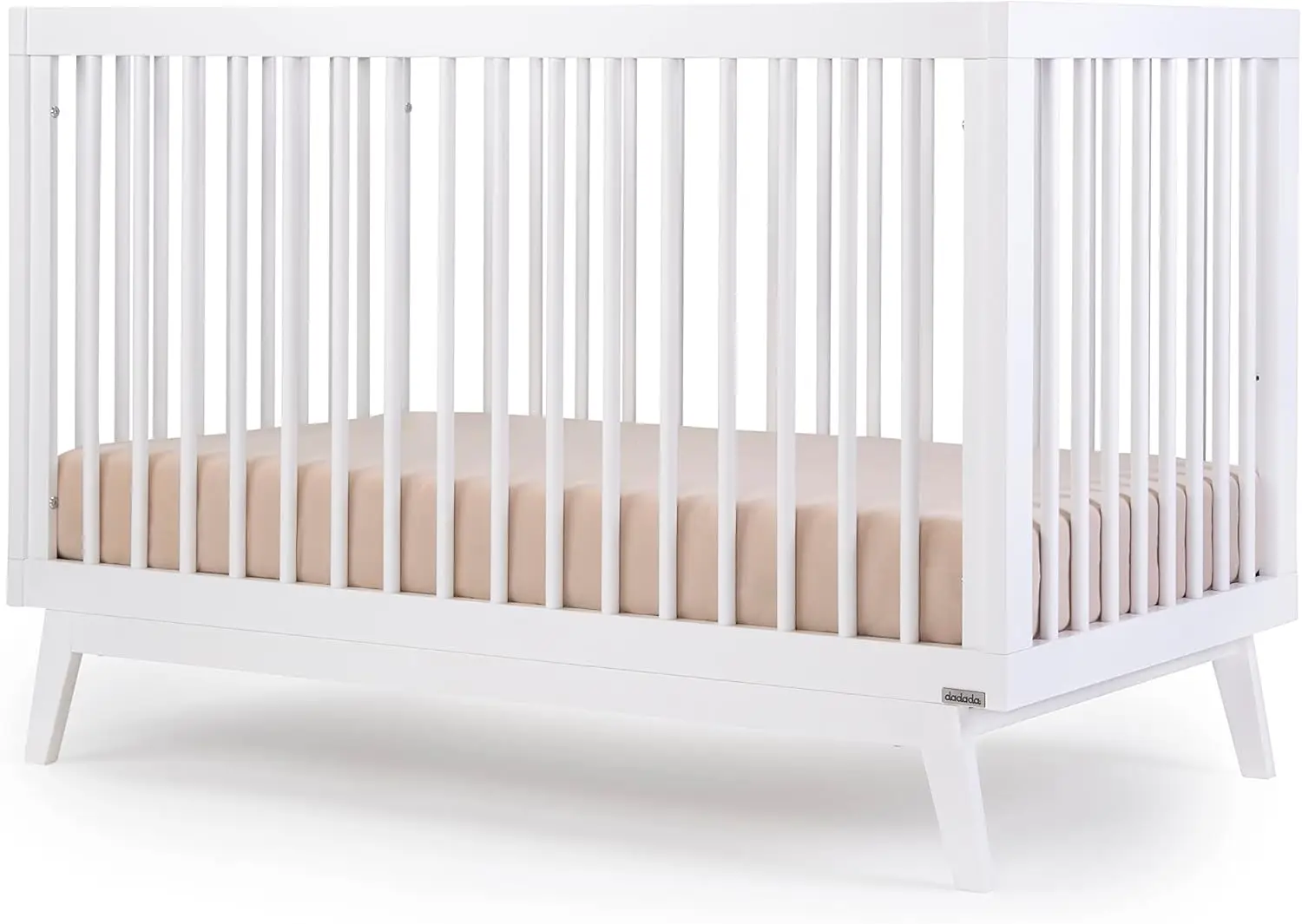 dadada Baby Soho 3-in-1 Convertible Crib to Toddler Bed – Wooden Crib Made in Italy, GREENGUARD Gold Certified Small Baby Crib –