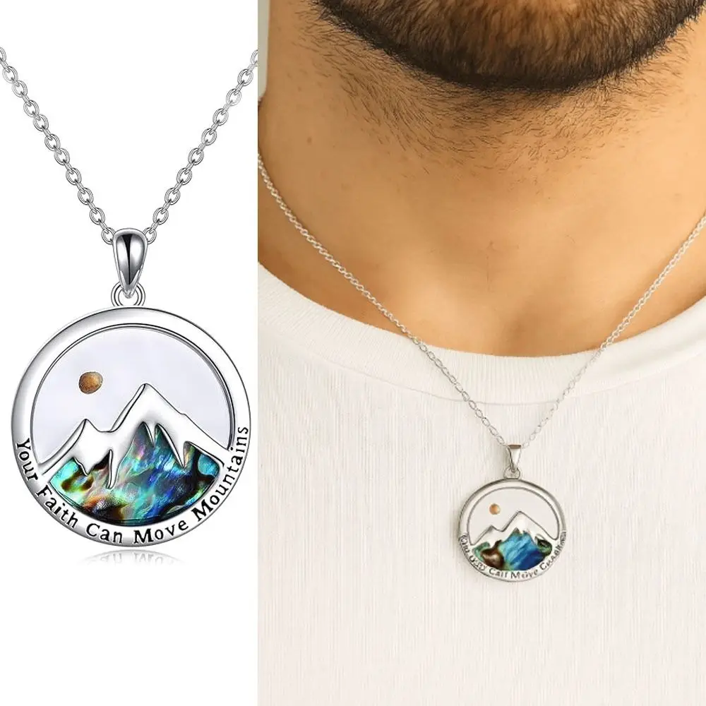 Nuevo collar de semillas de mostaza de Color plateado, collar de cadena con forma de colgante redondo de semilla de fe, collar con colgante de acero inoxidable