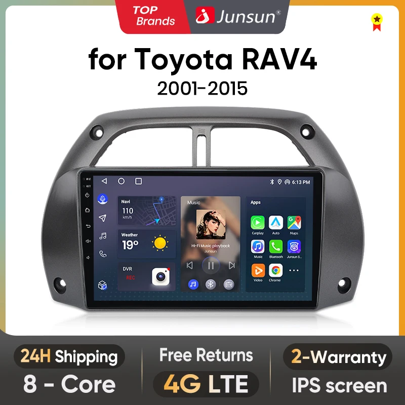 

Junsun V1 AI Voice Wireless CarPlay Android Auto Radio for Toyota RAV4 4 2001 - 2015 4G Car Multimedia GPS 2din autoradio