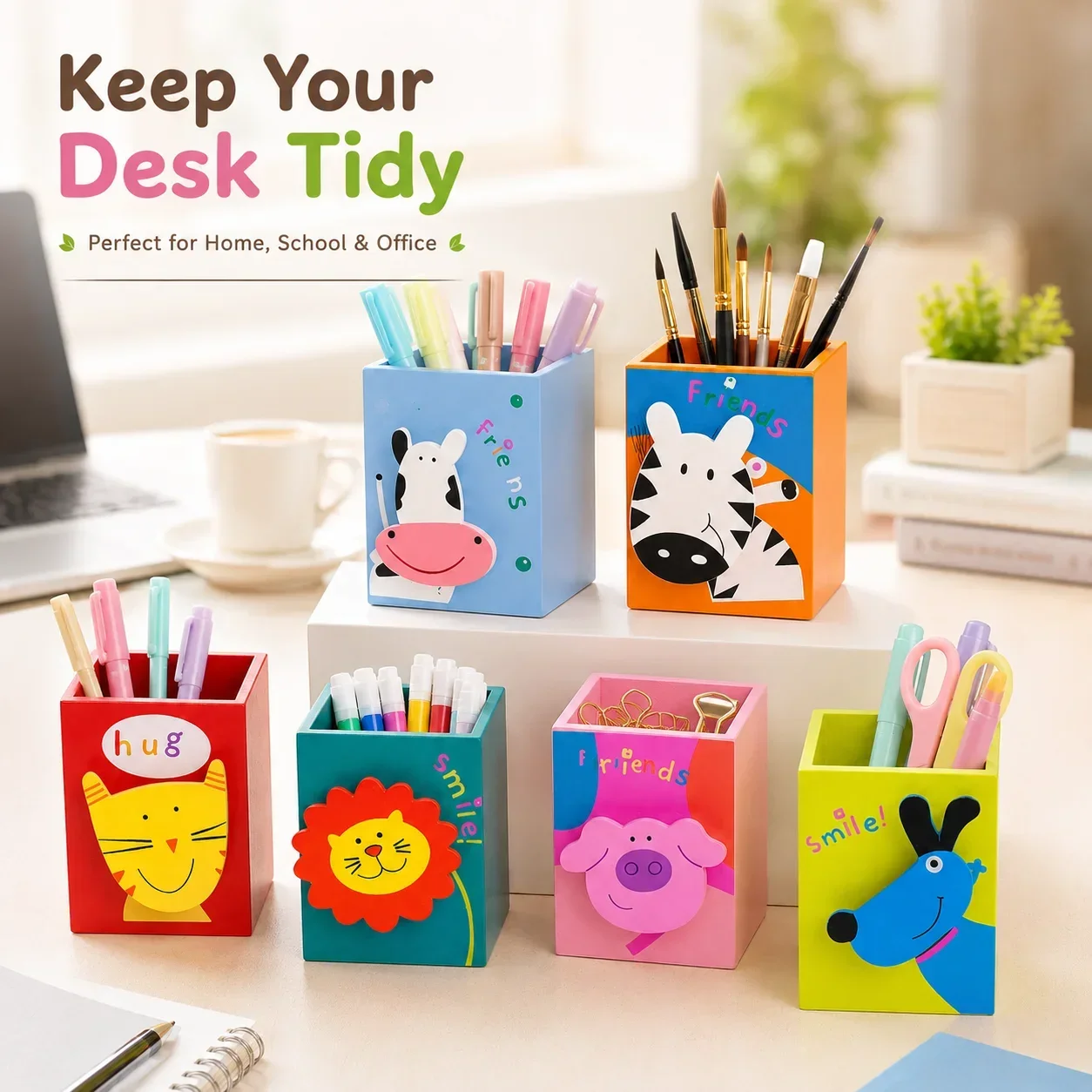 Creative Cute Pencil Cup for Students, High Beauty Desk Storage Organizer, Office Stationery Pen Holder