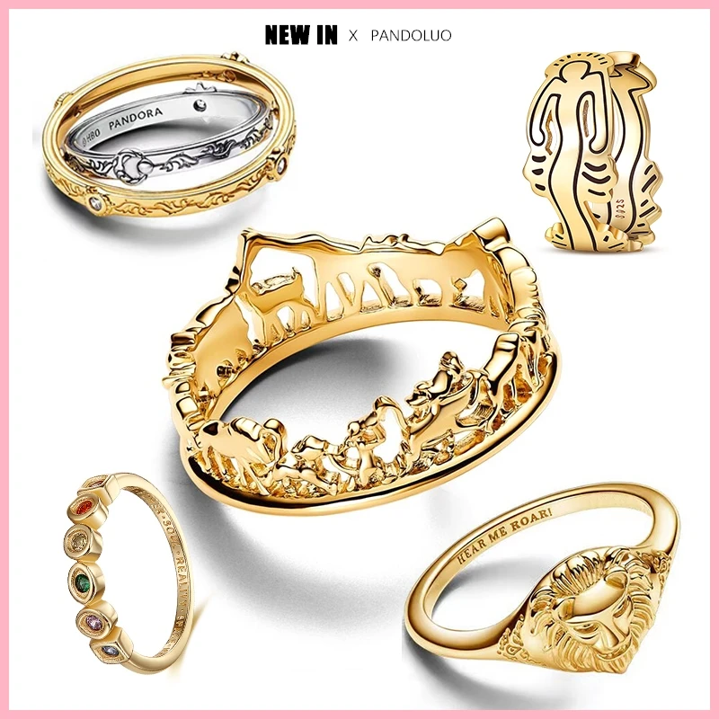 925 Silve Mocha Gold Rings For Women Exquisite Sun and Moon Lucky Rings For Women Jewelry Making Dorpshipping Ring 2024 New in