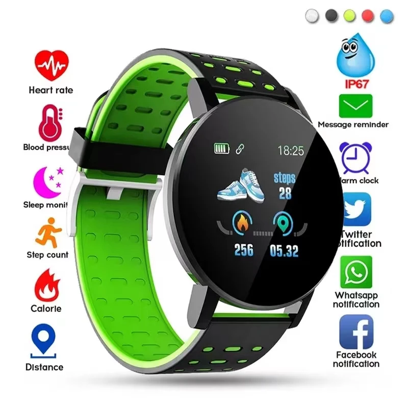 Reloj 119 Plus Smart Watch 2023 Fashion Round Bluetooth Waterproof Sports Tracker Fitness Clock For Android IOS Fit Men Women