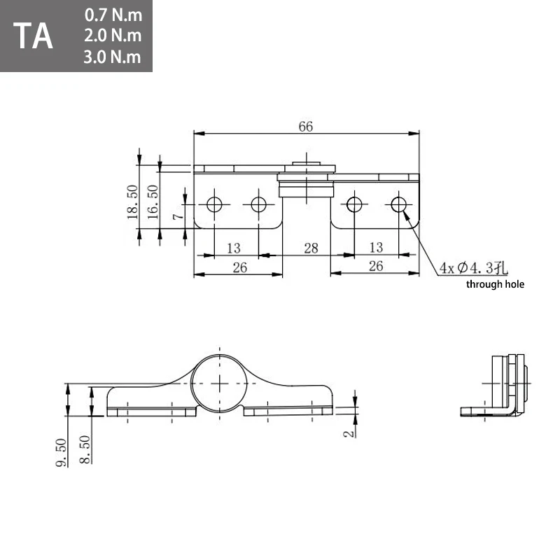 304 Stainless Steel Damping Hinge With Non Adjustable Torque, Stop Mechanism, And Positioning Support For Medical Equipment.