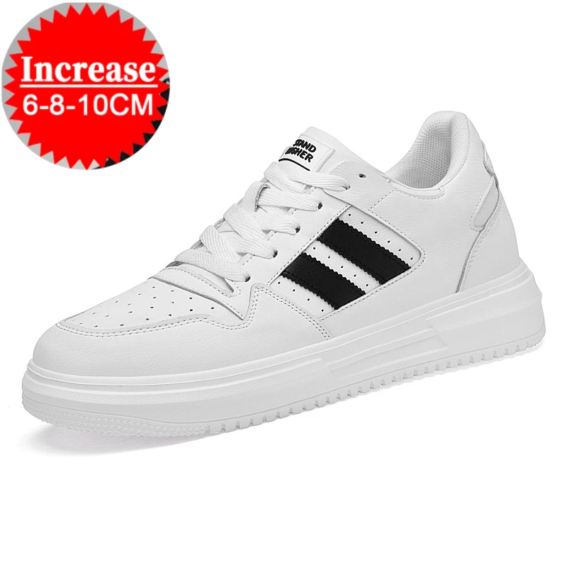 Luxury Elevator Shoes Men Women Sneakers Height Increasing Shoes Invisible 6cm 8cm 10CM Heighten Sports Taller Lift White Shoes