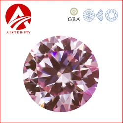 Sakura Pink Moissanite Loose Gemstones 0.5-5.0ct Moissanita Lab Diamonds 3EX Round Cut Pass Diamond Tester with GRA Report