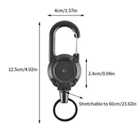 1-10PCS Outdoor Automatic Retractable Wire Rope Reel Retractable Key Chain With Steel Cable Key Ring Retractable Keychain Tool 2