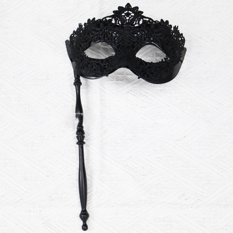 Lace Handheld Stick Mask Venetian Masquerade Masks For Women Mardi Gras Carnival Party Costumes Accessory
