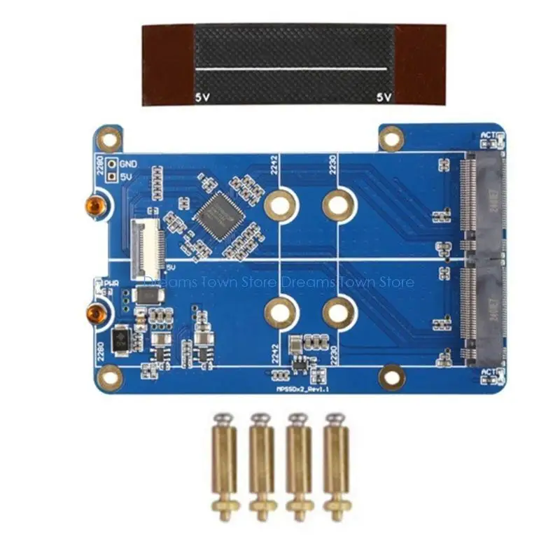 

HX6A PCIE to NVME Double SSD Expansion Card PCIE Double NVME SSD HAT Increase Storage Capacity Perfect for Computer