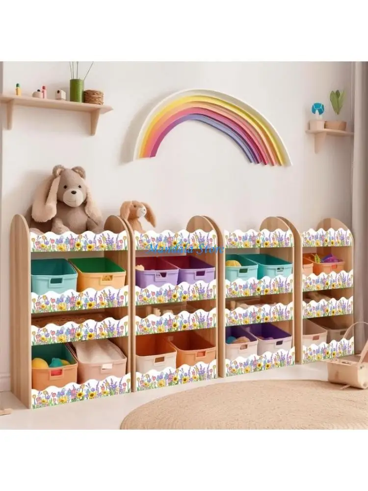 

U2JC Tulips Flower Border Trim for Classroom Elegant Chalkboard Paper Border Jewelry