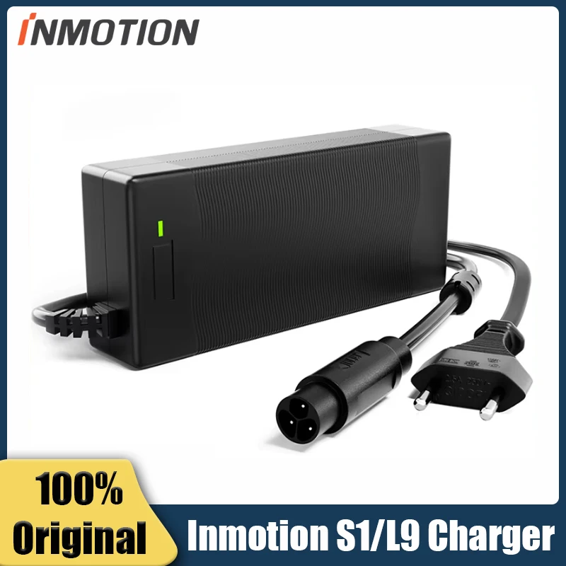 

Оригинальное зарядное устройство INMOTION для электрического скутера INMOTION L9/S1, 54 В, зарядное устройство для литиевой батареи, 63 В, 1,8 А, 3 контакта, детали разъема