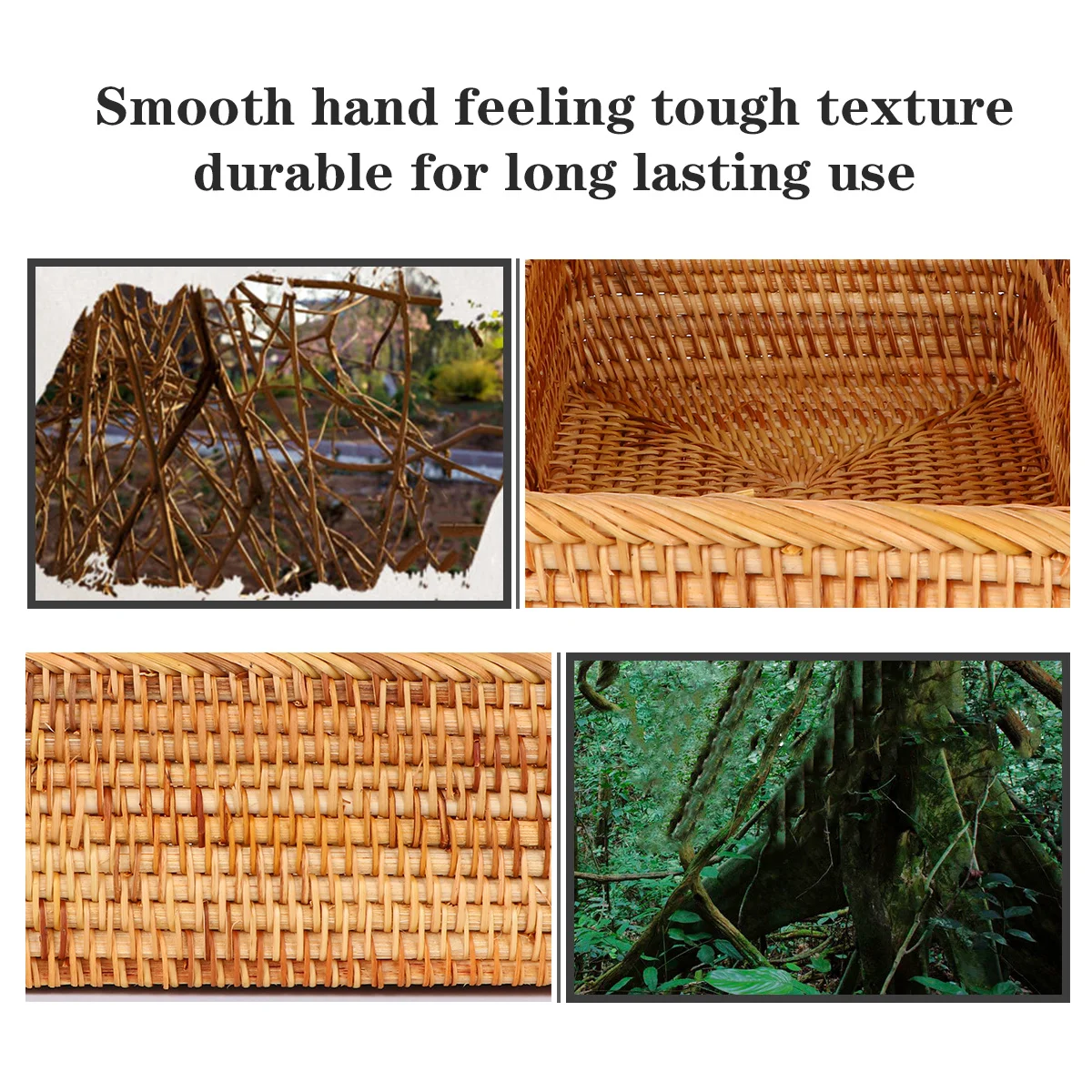 

1Pcs Handmade Rattan Basket Practical Storage Container for Small Items Photography Props Home Office Use M Size