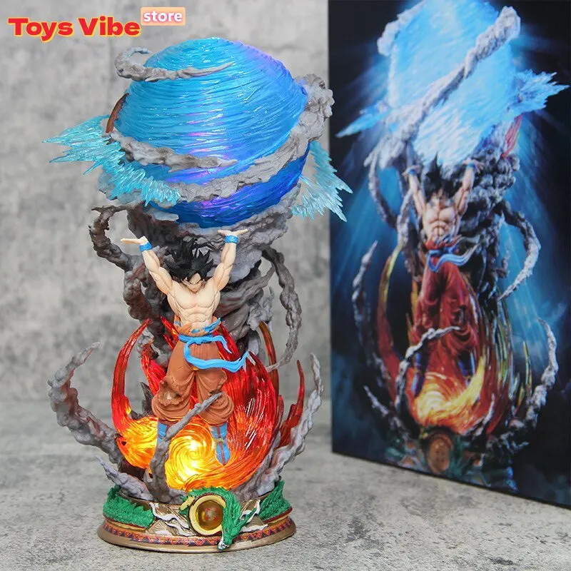 ハンタードラゴンボールz悟空ライトアップスピリットバングスタチュー孫悟空アニメフィギュアデスクトップディスプレイデコレーションコレクターファン向け