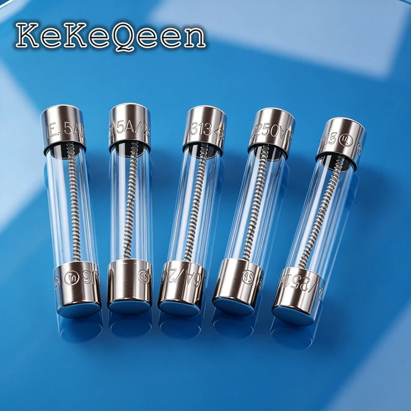 10PCS 0313005.MXP 6*32MM T5A Slow Blow Glass Fuses Insurance Tube 6*32 5A 313 FUSE 6x32mm New and Original
