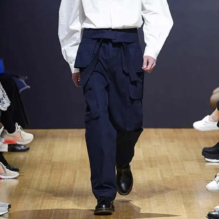 27-46 2025 Men's Clothing GD Hair Stylist Fashion Personality Loose Overalls Casual Pants Trousers Plus Size Singer Costumes