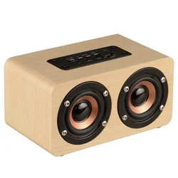 High Sound Quality Portable 6 Inches MDF Wooden Box Wireless Bluetooths Speaker With 1500mAh Certified Rechargeable Battery