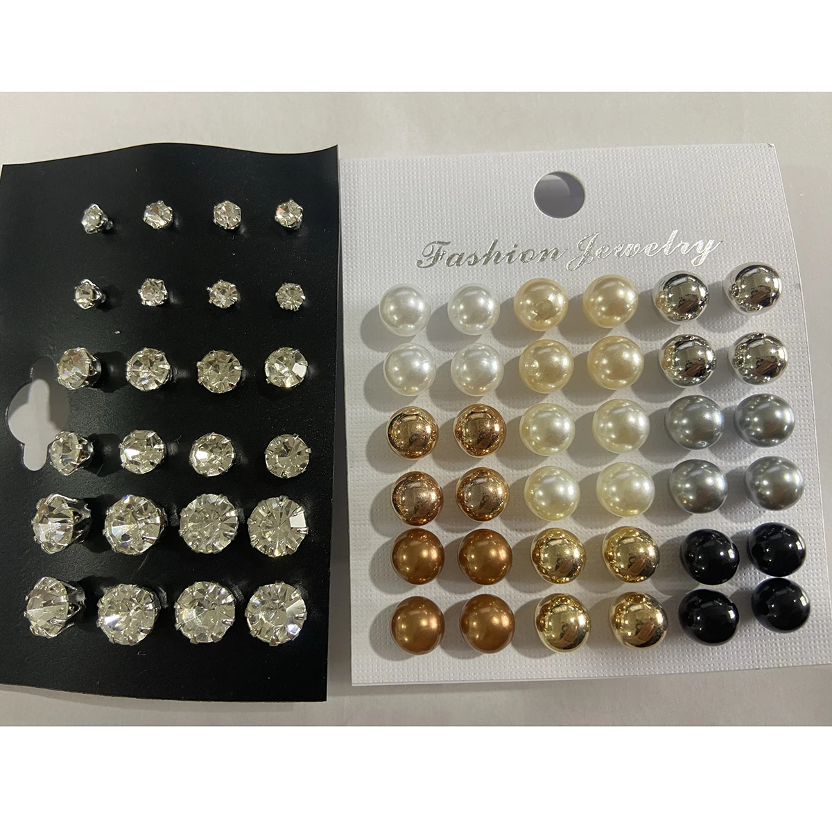 Korean Charm Colored Pearl Imitation Stud Earrings Exquisite Rhinestone Earrings No Box Women\'s Party Wedding Jewelry