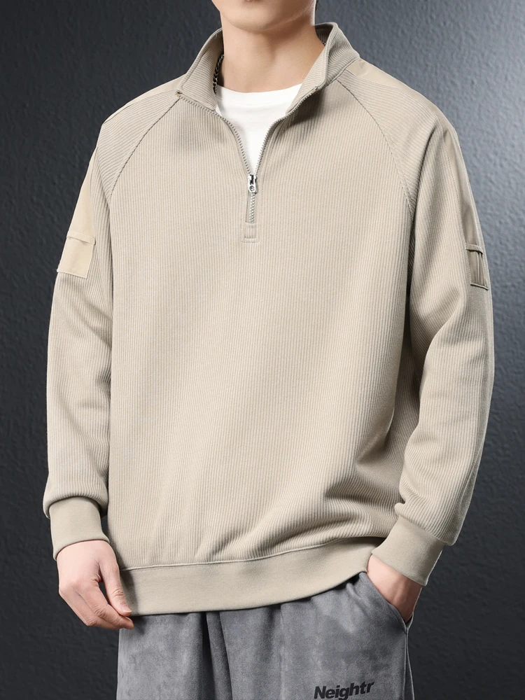 

Casual Men's Hoodie Spring Autumn New Sle f Zip Long Sve Top Faionable Loose Fit Cotton Polyester Modern Sle
