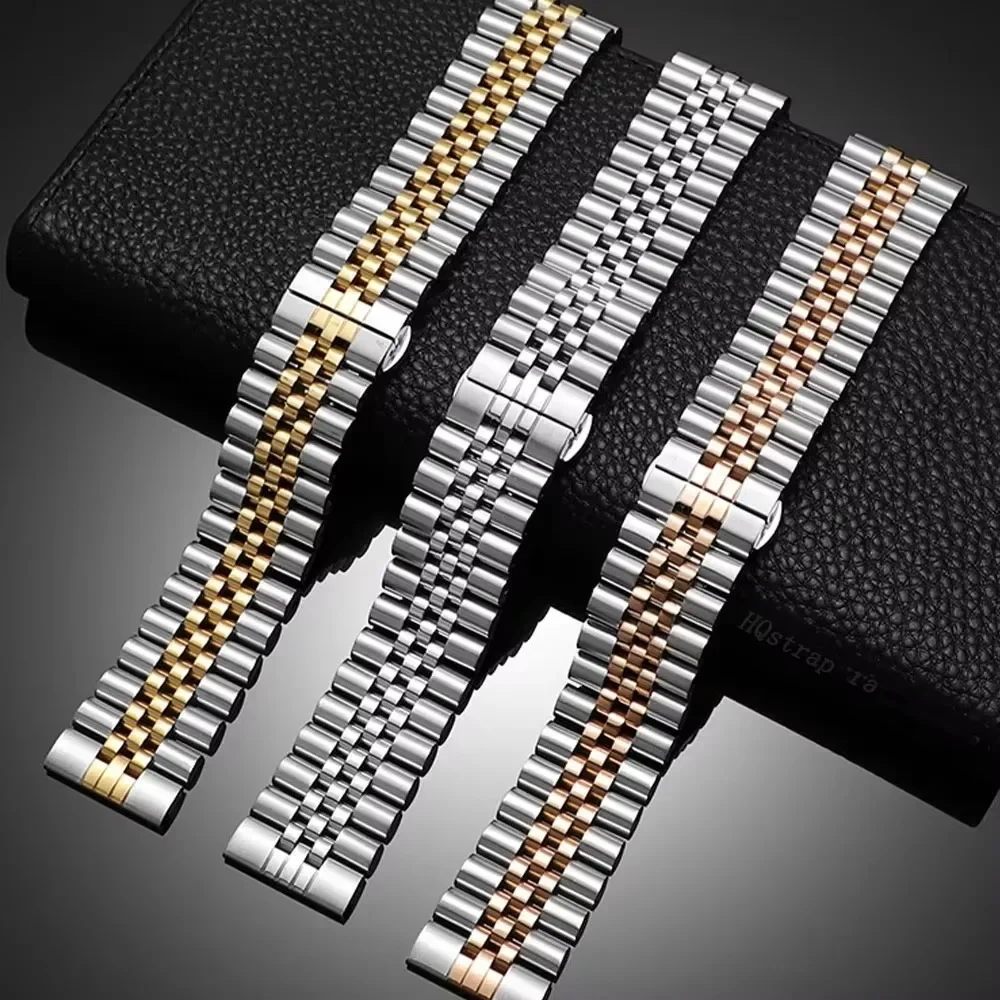 Strap for Samsung Galaxy Watch 7 4 5 6 Curved Metal Bracelet Stainless Steel Bracelet for Huawei GT4 GT3Pro 20mm 22mm Watch