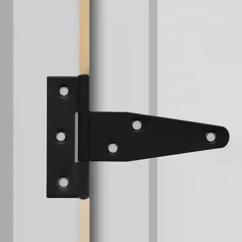 2pcs 3-6 Inches Heavy Duty T Shape Iron Hinge Galvanized Door Gate Hardware Hinges Shed Cabinet Barn Room Strap Hinge With Screw