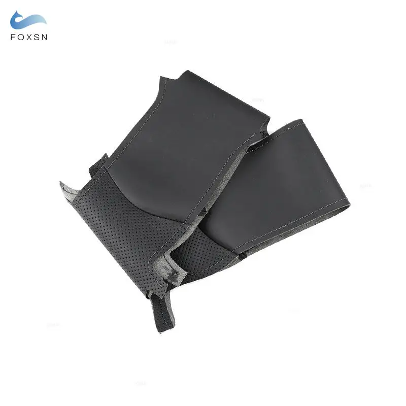 For BMW E39 E46 X5 E53 Z3 E36 Car Interior Steering Wheel Cover Hand Stitched Black Perforated Leather with Needles & Threads