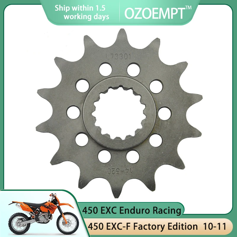 

Передняя Звездочка мотоцикла OZOEMPT 520-14T, подходит для 420 Enduro,MX 450 EXC Enduro Racing,EXC-F,EXC-F Factory Edition,EXC Six Days