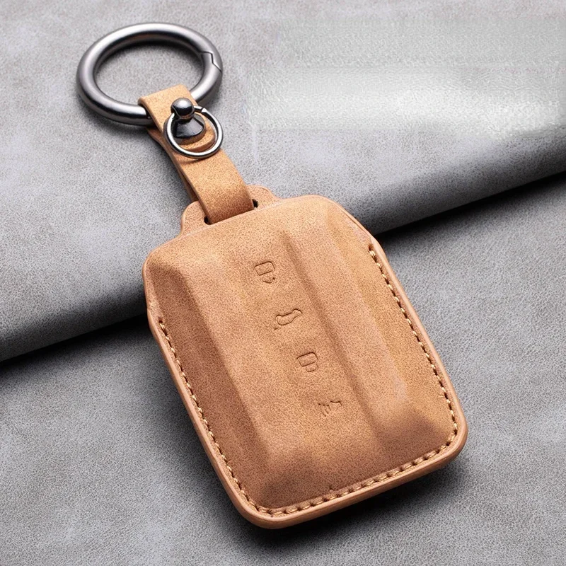 

Leather Car Remote Key Case Cover For Great Wall GWM WEY Tank 300 500 Tank300 Tank500 2021 Protector Key Fob Holder Keychain