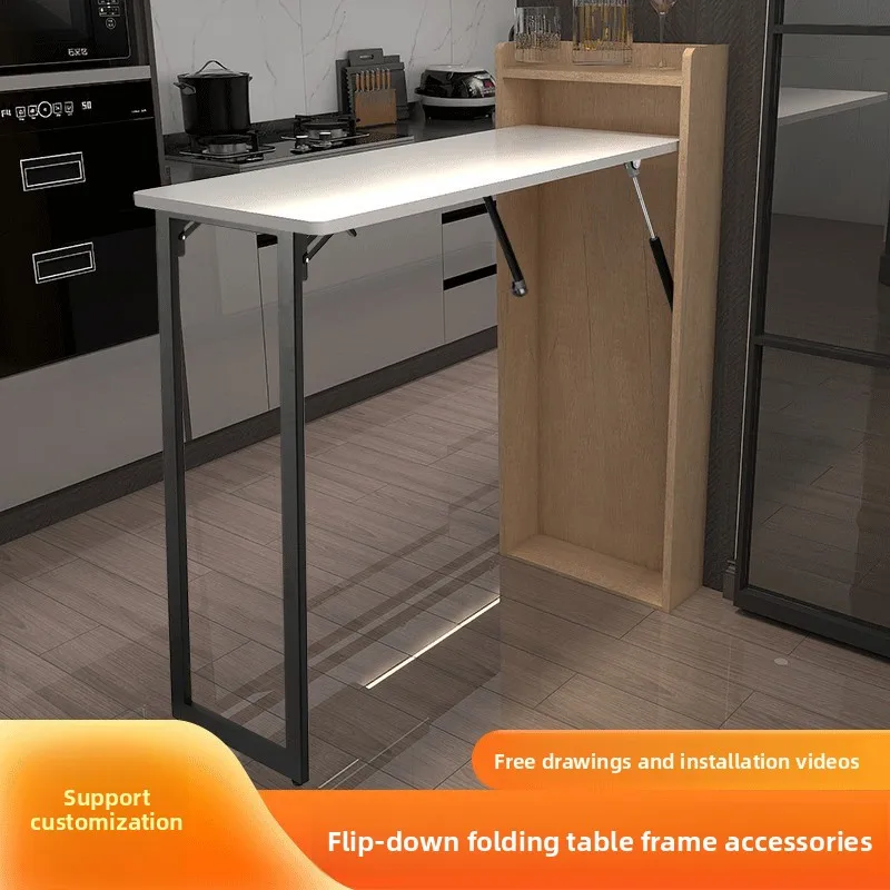 Foldable Buffer Flip Down Hidden Table Frame Hardware for Desk Bar Dining Room Table