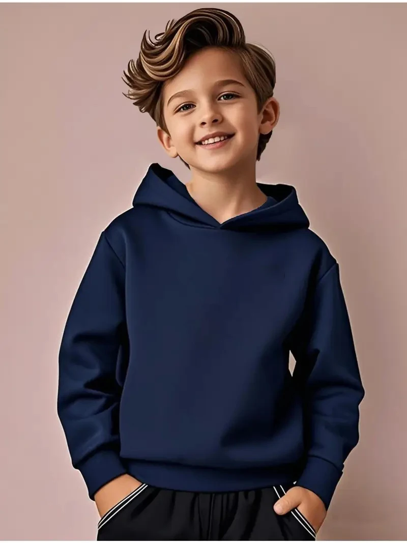 سويت شيرت بغطاء للرأس سميك ودافئ للأولاد. الخيار المثالي للارتداء اليومي غير الرسمي والأنشطة الخارجية. مثالية ل #4