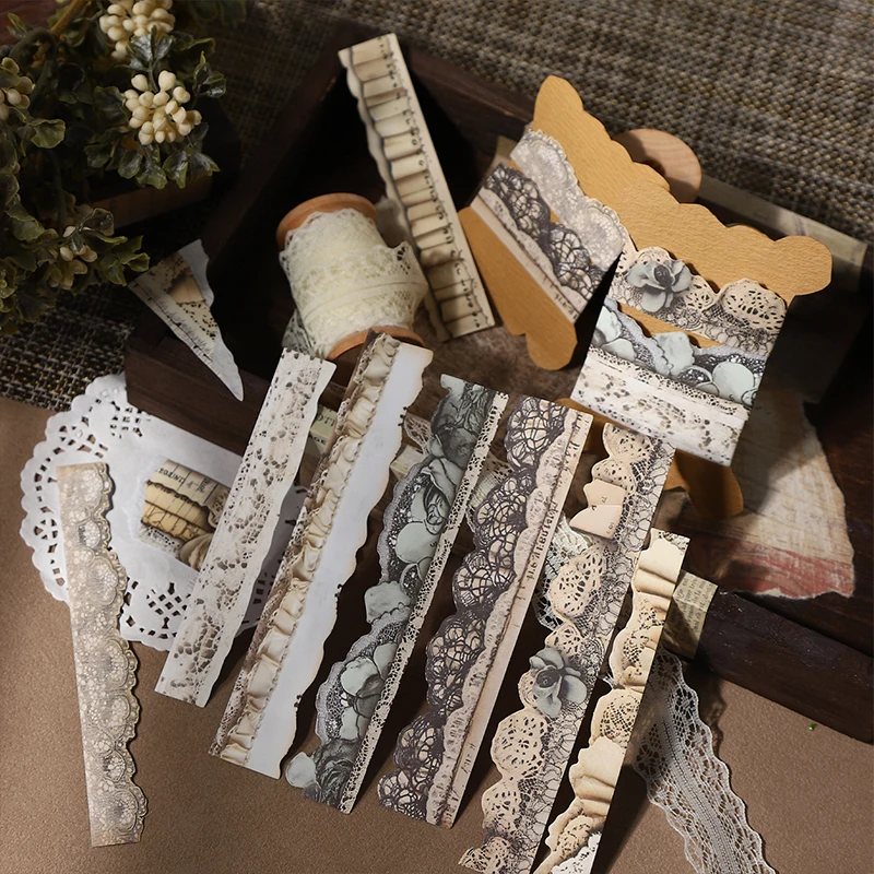 Journal GO 30pcs Multiple Sizes Long Strip Stickers for Collage Junk Journal Vintage Scrapbooking Album Decoration Sticker