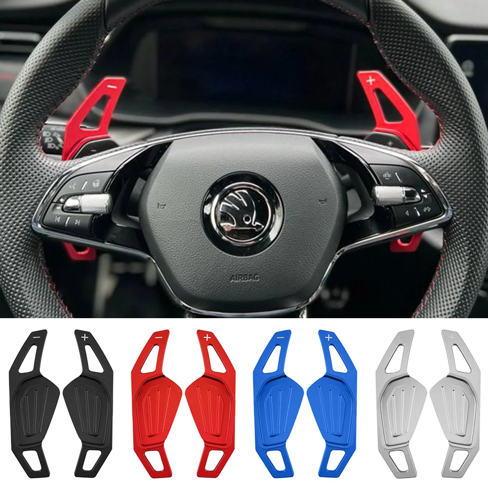 شيفتر مجداف لسكودا RS MK4 اوكتافيا IV الكشفية 2021 2022 ENYAQ iv كاروك كودياق سكالا عجلة توجيه سيارة DSG تمديد ملصقات #1