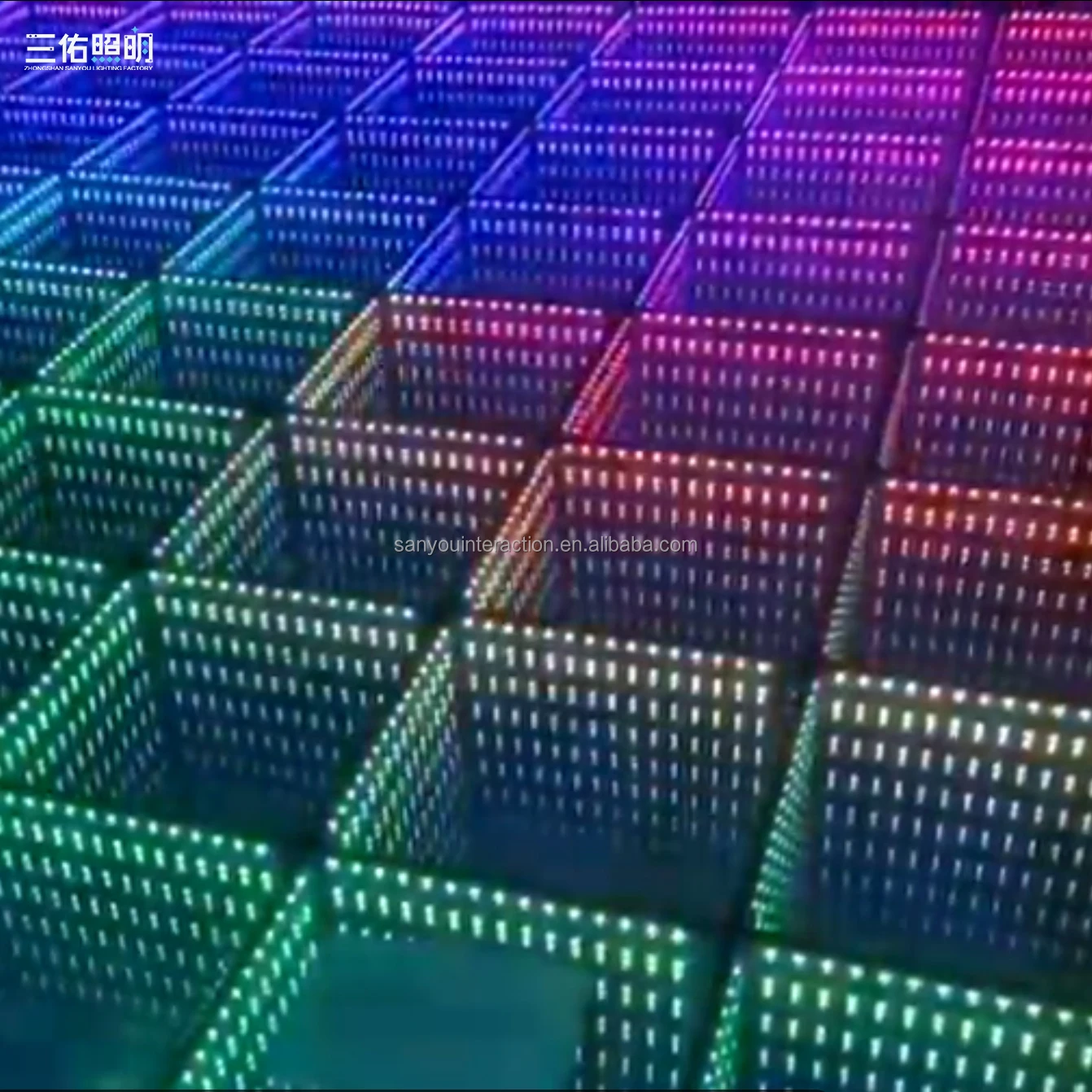 3D Infinity Mirror Beam Lights Dance Floor RGBW UV IP65 Rated DMX512 Controlled Aluminum Body Factory Direct Sale