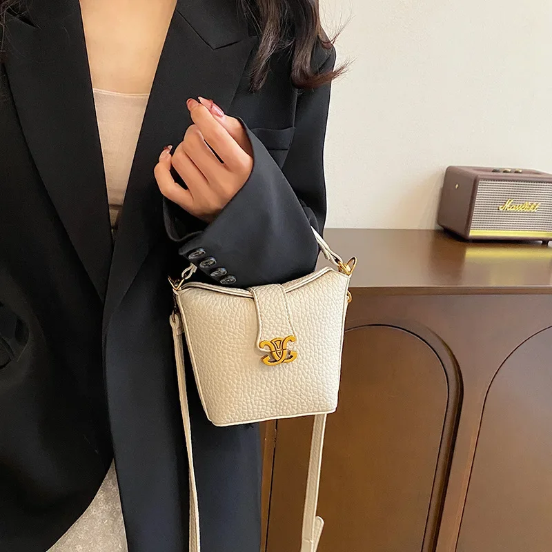 2025 وصول جديد! حقيبة دلو صغيرة بتصميم أنيق - خفيفة الوزن ومتعددة الاستخدامات على الكتف/حمل الجسم، جمالية صغيرة طازجة