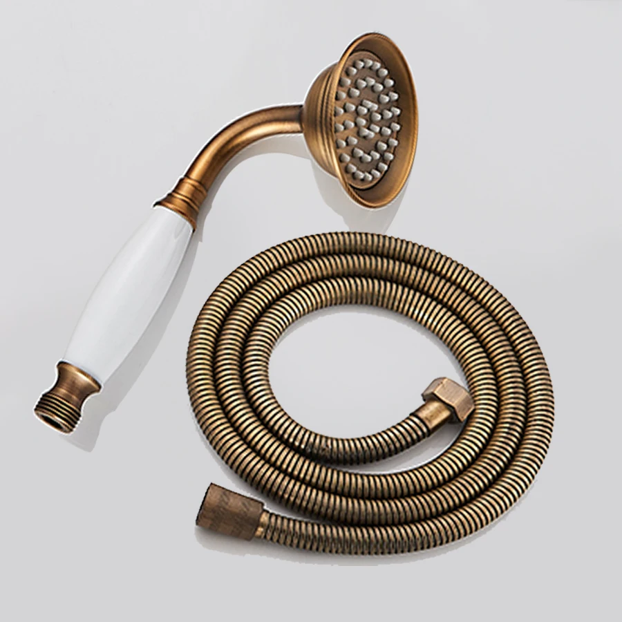 

Antique Brass Bathroom Handheld Shower Head Telephone Style Water Saving Hand Shower Head Spray With 1.5m Hose