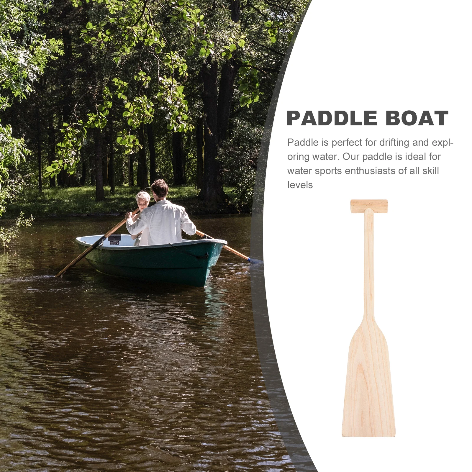 

Wooden Paddle 19.5 Inch Kids Canoe Kayak Boat Handmade Wood Material Durable Reinforced Lightweight