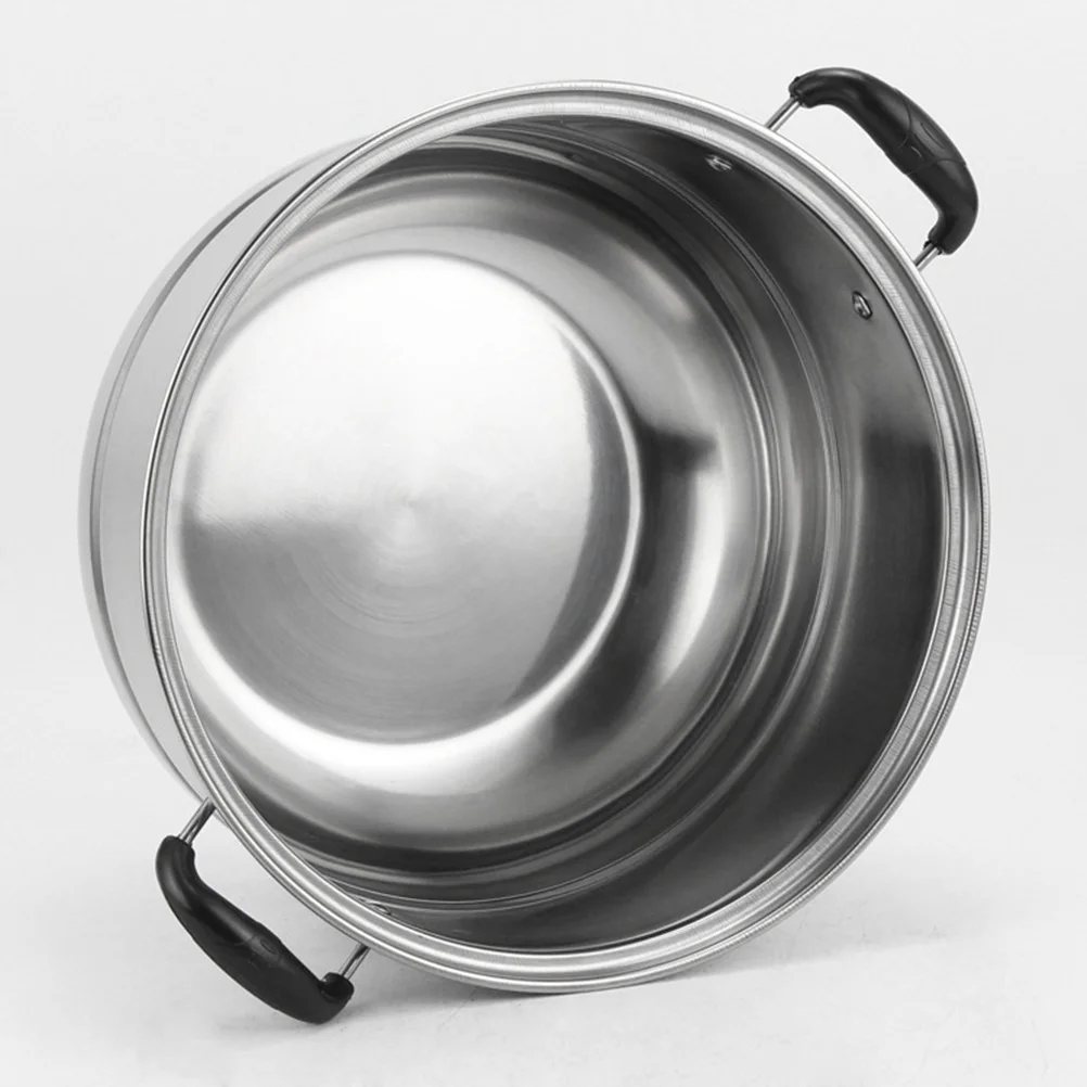 

Three-Layer Stainless Steel Steamer 28Cm Thick Multifunction Soup Cooking Pot with Ergonomic Handle Rust-Resistant Steam Cooking