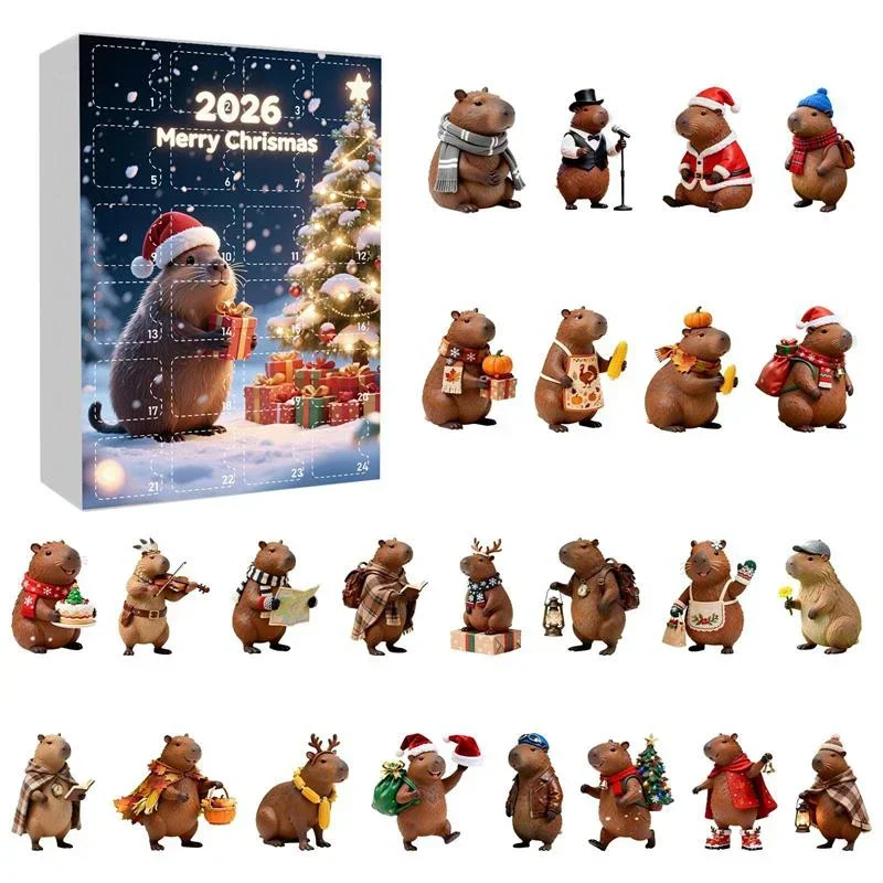Acryl-Anhänger Weihnachtsbaumschmuck Weihnachtsdekoration Geschenk Capybara Weihnachts-Adventskalender 24-Tage-Countdown-Kalender 2D – Detail 11