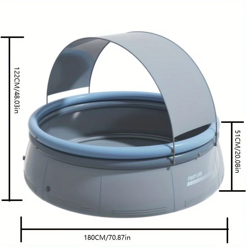 Большой круглый бассейн для всей семьи, детский надувной бассейн с солнцезащитным козырьком, Детские садовые летние водные игрушки