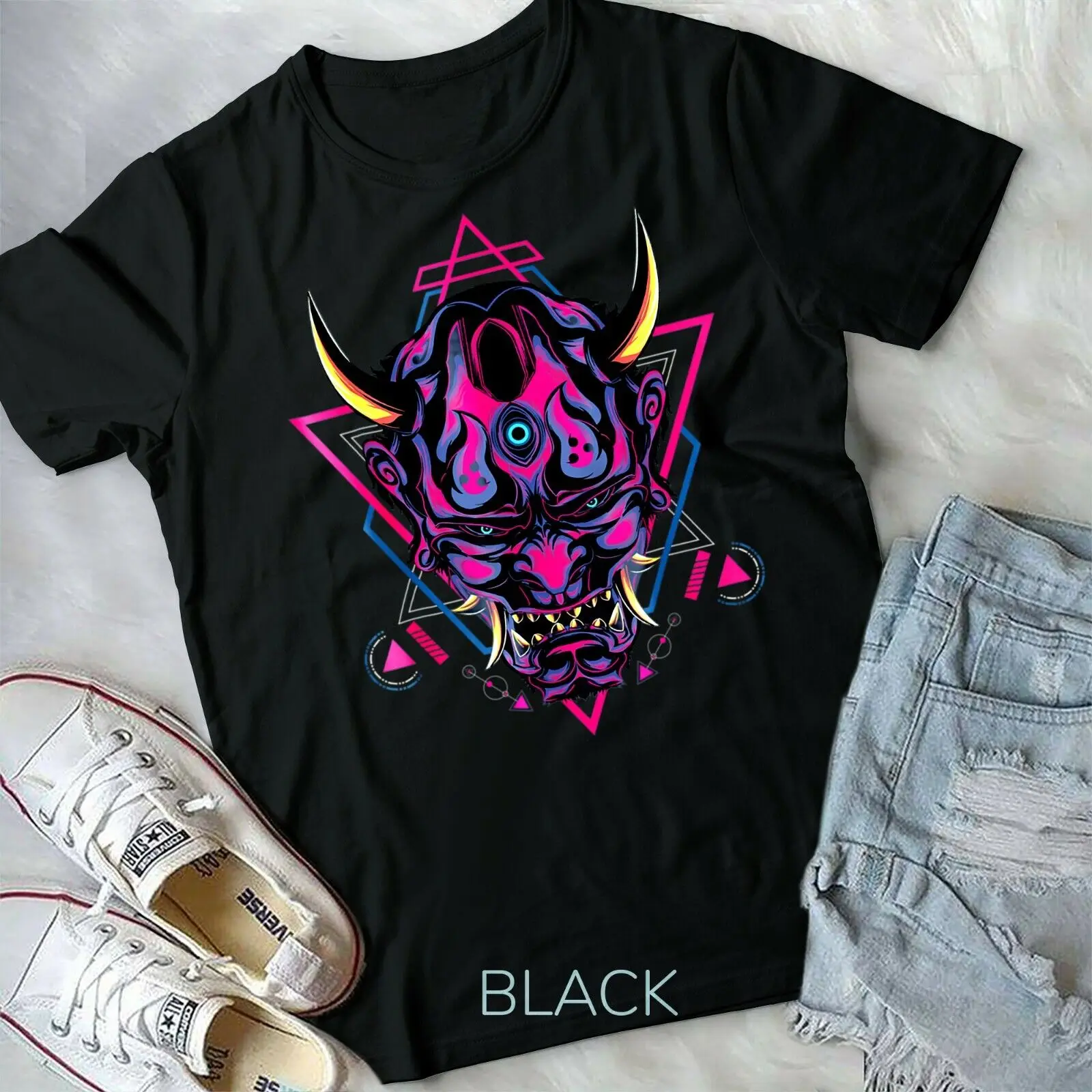 Samurai Demon Oni Akuma Mask Bushido Spirit Japanese Unisex Form T-shirt