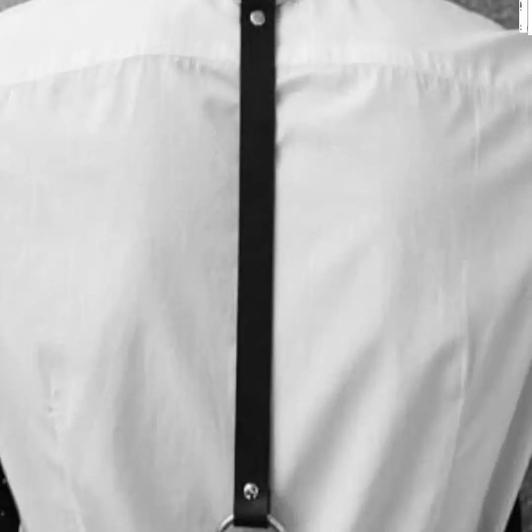 [2411 People Gave Positive Reviews]Men's New Product Strap Straight Down Leather Shirt Strap Chest Strap Functional Punk Strap view 3